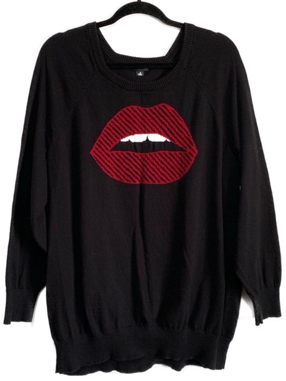 Torrid 100% Cotton Graphic Lips Knit Sweater